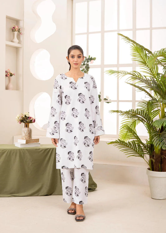 ZEENAT WHITE 2PCS-Haram Store