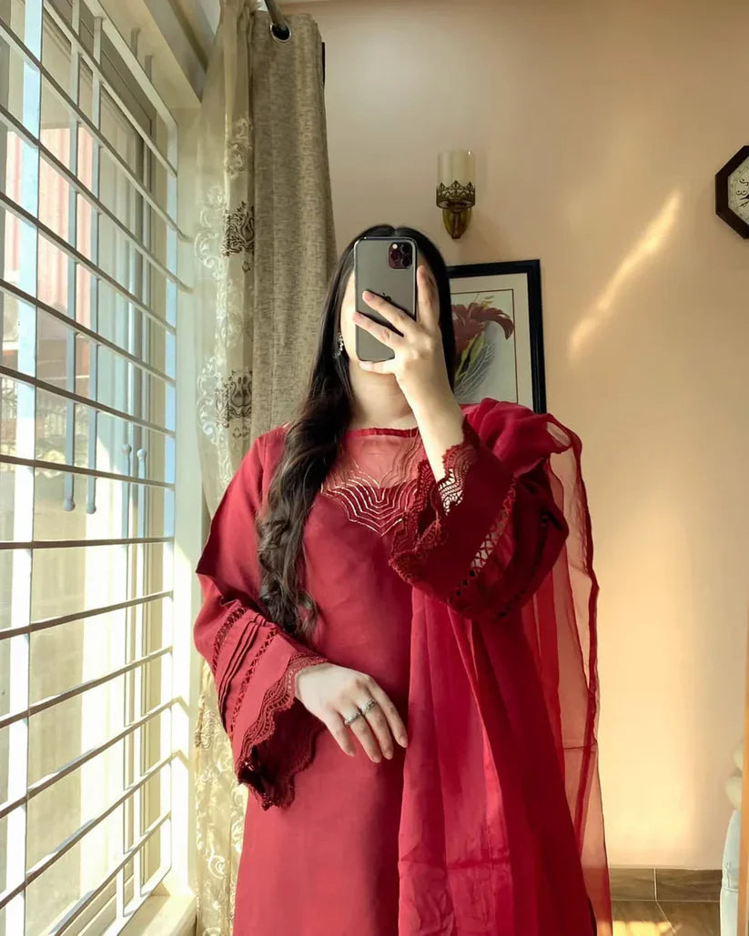 Raby Embroidered Lawn 3pc-Haram Store