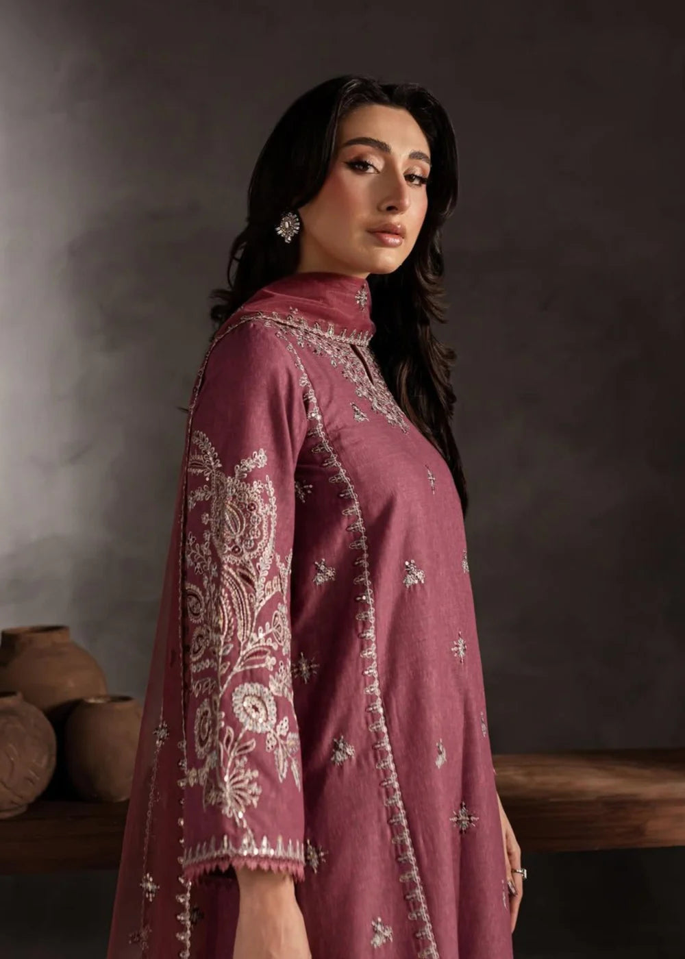 PINK OPAL EMBROIDERED 3PCS-Haram Store
