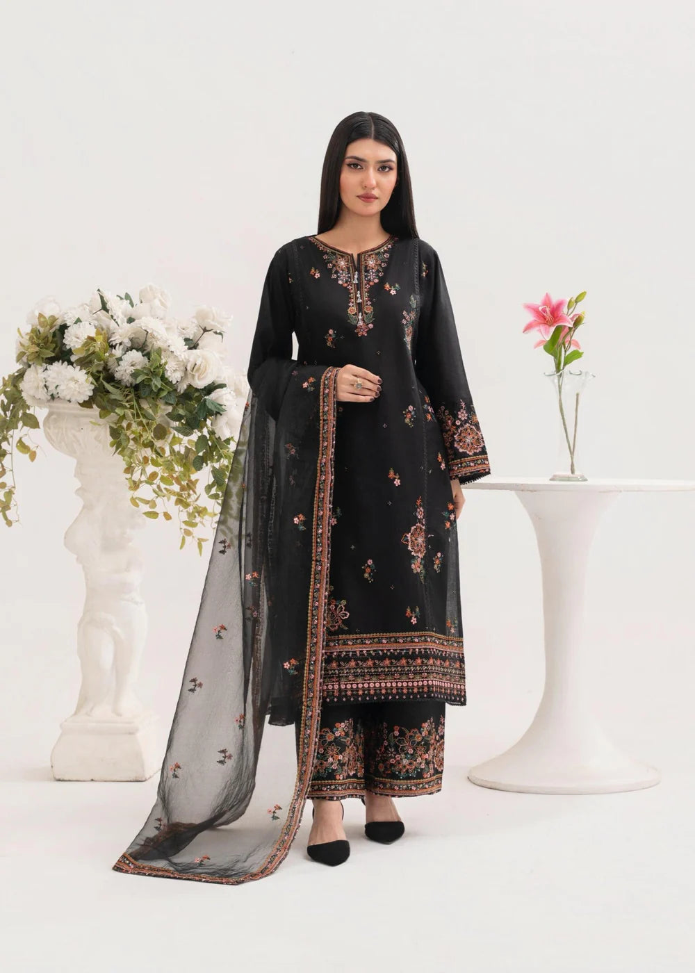 HAREEM EMBROIDERED 3PCS- Haram Store