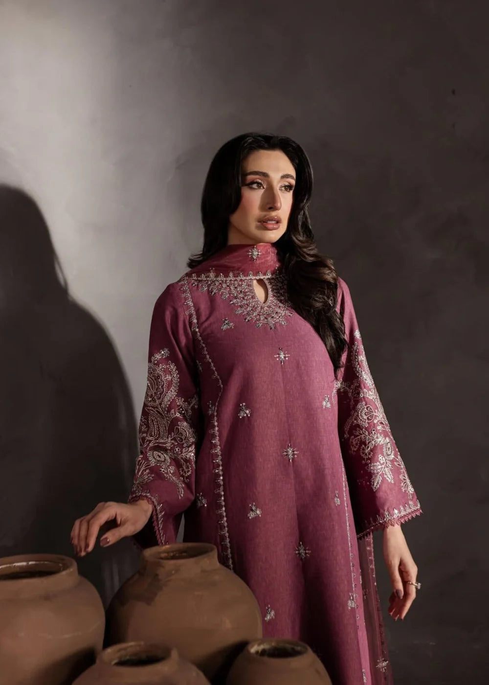 PINK OPAL EMBROIDERED 3PCS-Haram Store