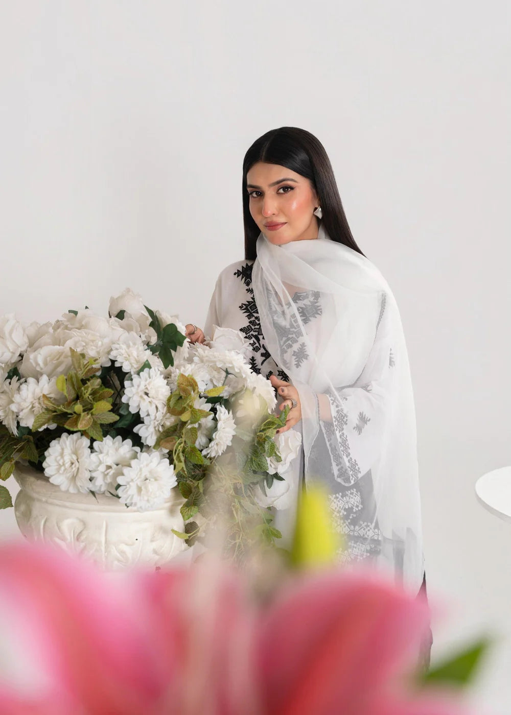 WHITE CHARM (FARSHI SHALWAR) 3PCS-Haram Store