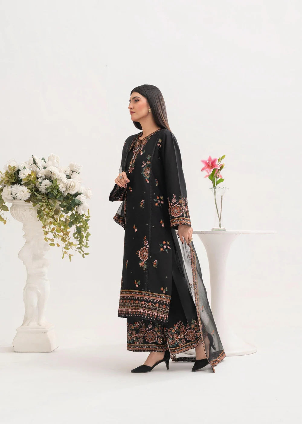 HAREEM EMBROIDERED 3PCS- Haram Store